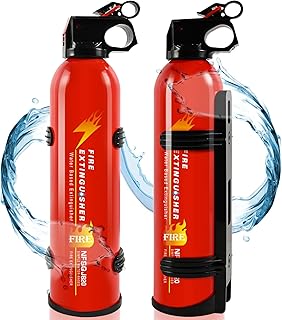 2 Pack Fire Extinguisher with Bracket - Fire Extinguishers for The House, Portable Car Fire Extinguisher, A, B, C, K Type Water-Based Fire Extinguisher for Boat (620ml)