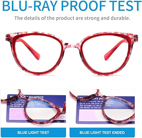 Miniatura 5 de Paquete de 5 lentes de lectura con bloqueo de luz azul para mujer, a la moda, para lectura frente a la computadora con bisagras de resorte, anteojos