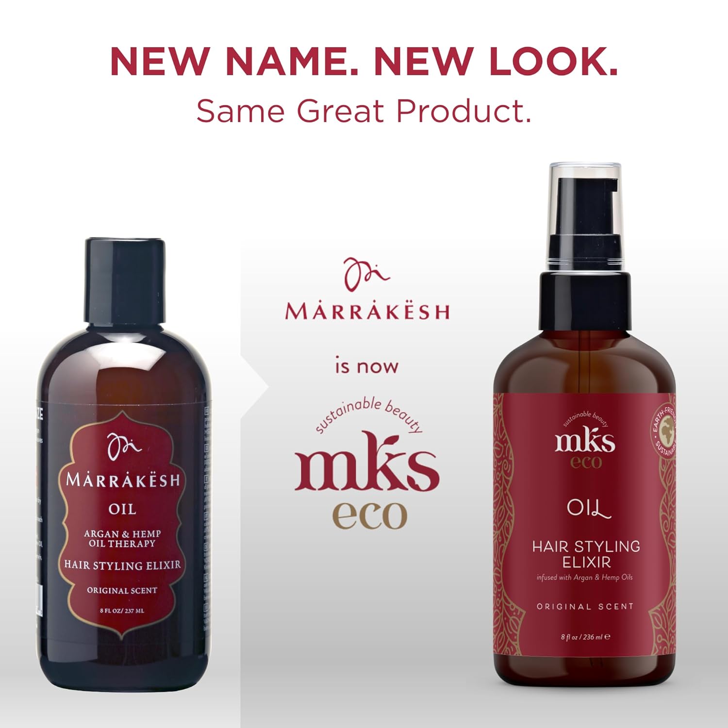 MKS eco Oil - Hair Styling Elixir - Moroccan Argan Oil, Hemp Seed Oil - Moisturize & Nourish Hair, Control Frizz, Increase Smoothness - Vegan & Cruelty Free