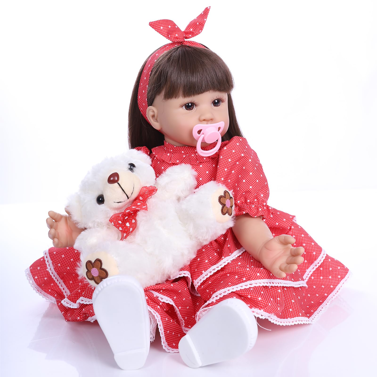ZIYIUI Reborn Baby silikonowa lalka winylowa, 60 cm, realistyczna lalka dla niemowląt, dla dziewczynek, noworodków, niemowląt, lalek dla dziewczynek