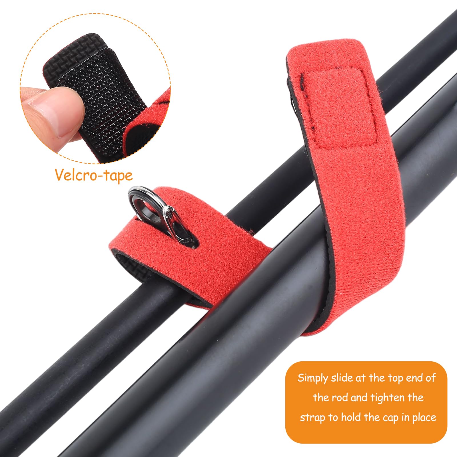 15 Correas para Cañas de Pescar, Cinturón Elástico para Cañas, Juego de Bandas de Pesca con Velcro, Soporte para Cañas de Pescar, Correas de Fijación para Transporte y Almacenaje