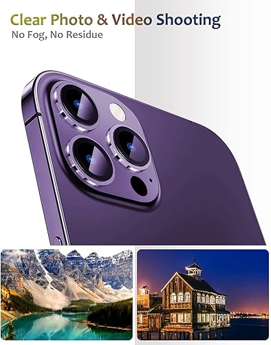 Miniatura 6 de Protector de lente de cámara de metal compatible con iPhone 14 Pro Max de vidrio templado, compatible con escáner LIDAR, antiexplosión para iPhone