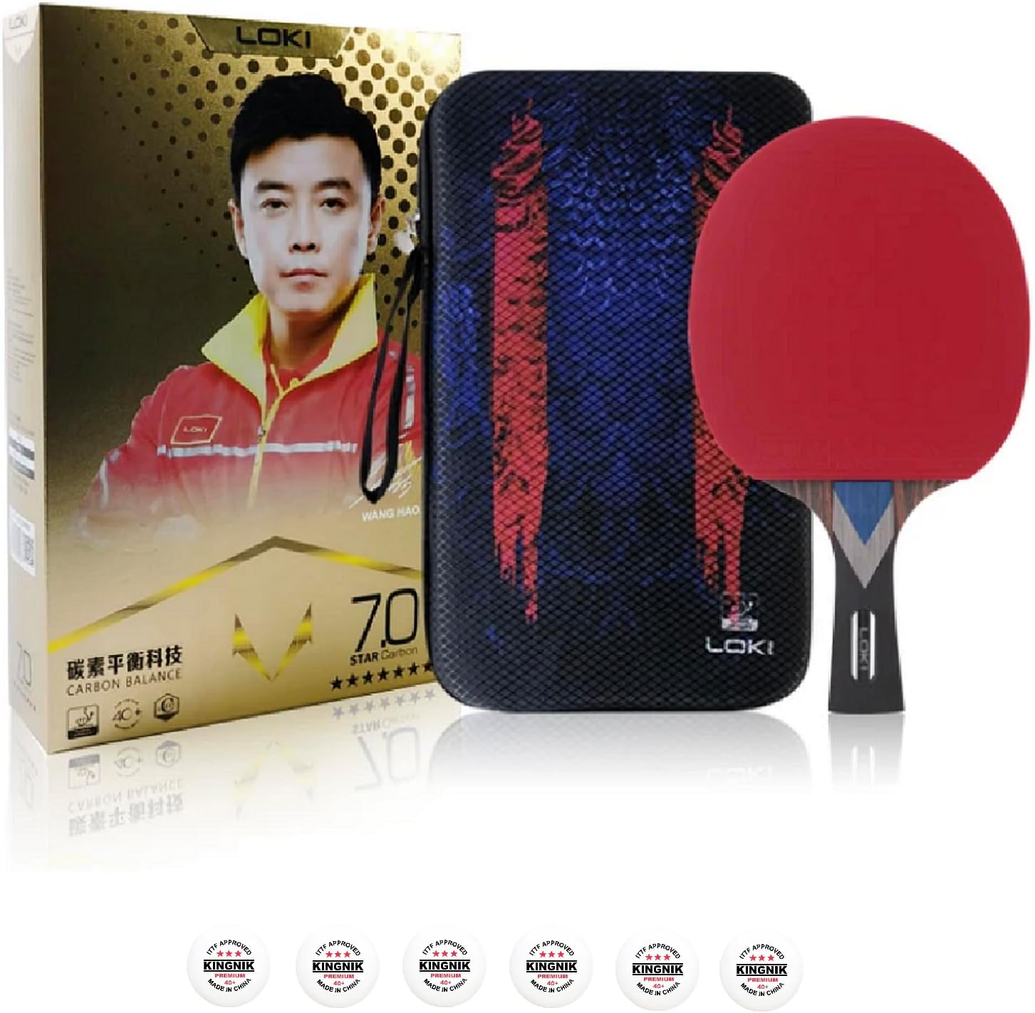 Loki 7 Star Carbon Fibre I Gift Case | ITTF Approved Table Tennis ...
