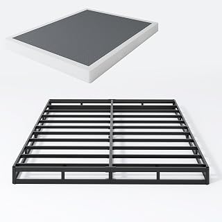 Box Spring California King, 5 Inch Metal Cal King Size Box Spring Basic Bed Base, Mattress Foundation, Black Heavy Duty Metal Structure with Cover