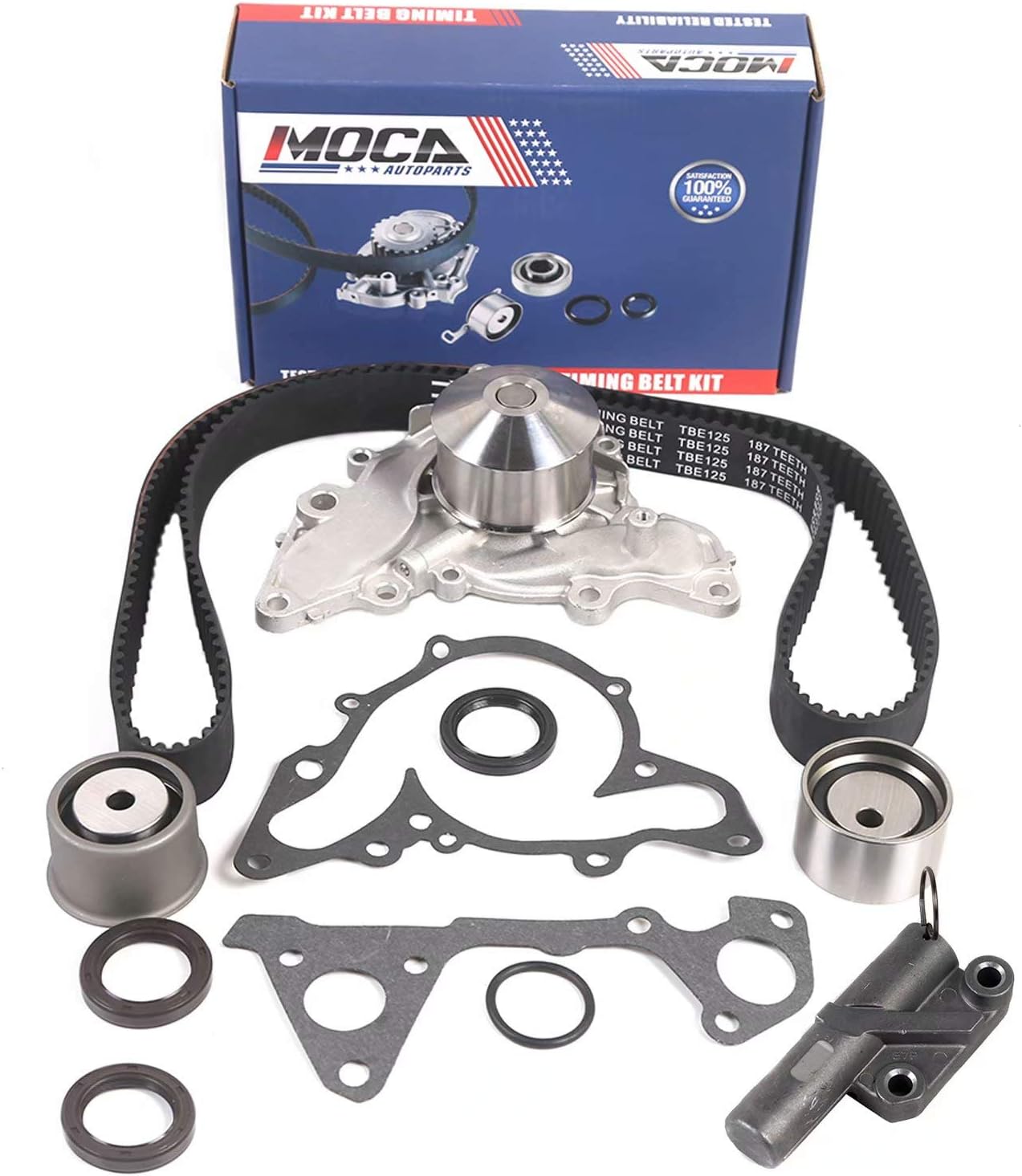 MOCA Timing Belt Water Pump Tensioner fit 95-00 for Chrysler Sebring 2.5L, 01-05 Sebring 3.0L, 95-00 Cirrus 2.5L, 00-05 for Mitsubishi Eclipse 3.0L, 95-98 for Dodge Stratus 2.5L, 01-05 Stratus 3.0L