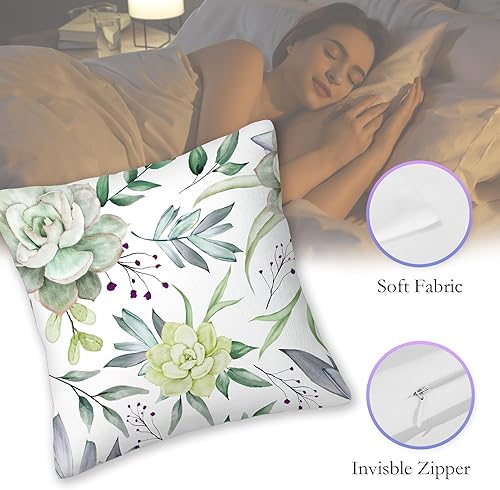 Vista 15 de Juego de 2 fundas de almohada decorativas de 18 x 18 pulgadas, diseño de flor de cerezo para el hogar, sala de estar, cama, sofá, dormitorio