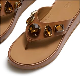 Amazon.com | FitFlop F-Mode Ultra-Jewel Leather Toe-Post Sandals