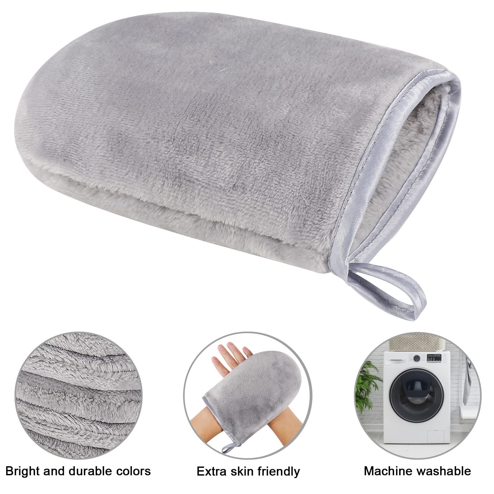 PHOGARY Confezione da 8 guanti lavamani in flanella, guanti morbidi in flanella, panno da bagno SPA, guanti struccanti riutilizzabili, 15 x 21 cm, Bianco