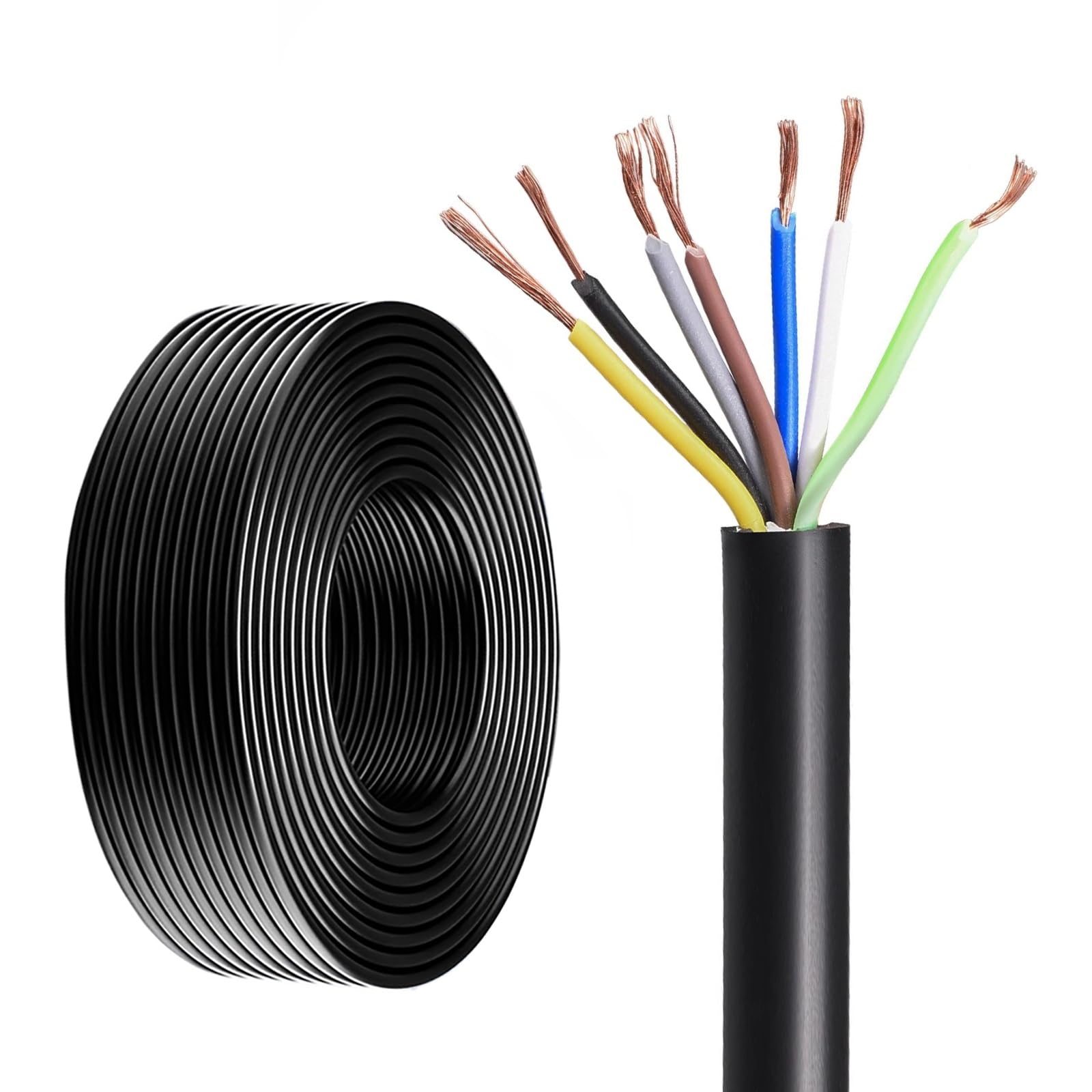 Fil d'alimentation flexible RVV en cuivre avec gaine PVC noire pour application électrique