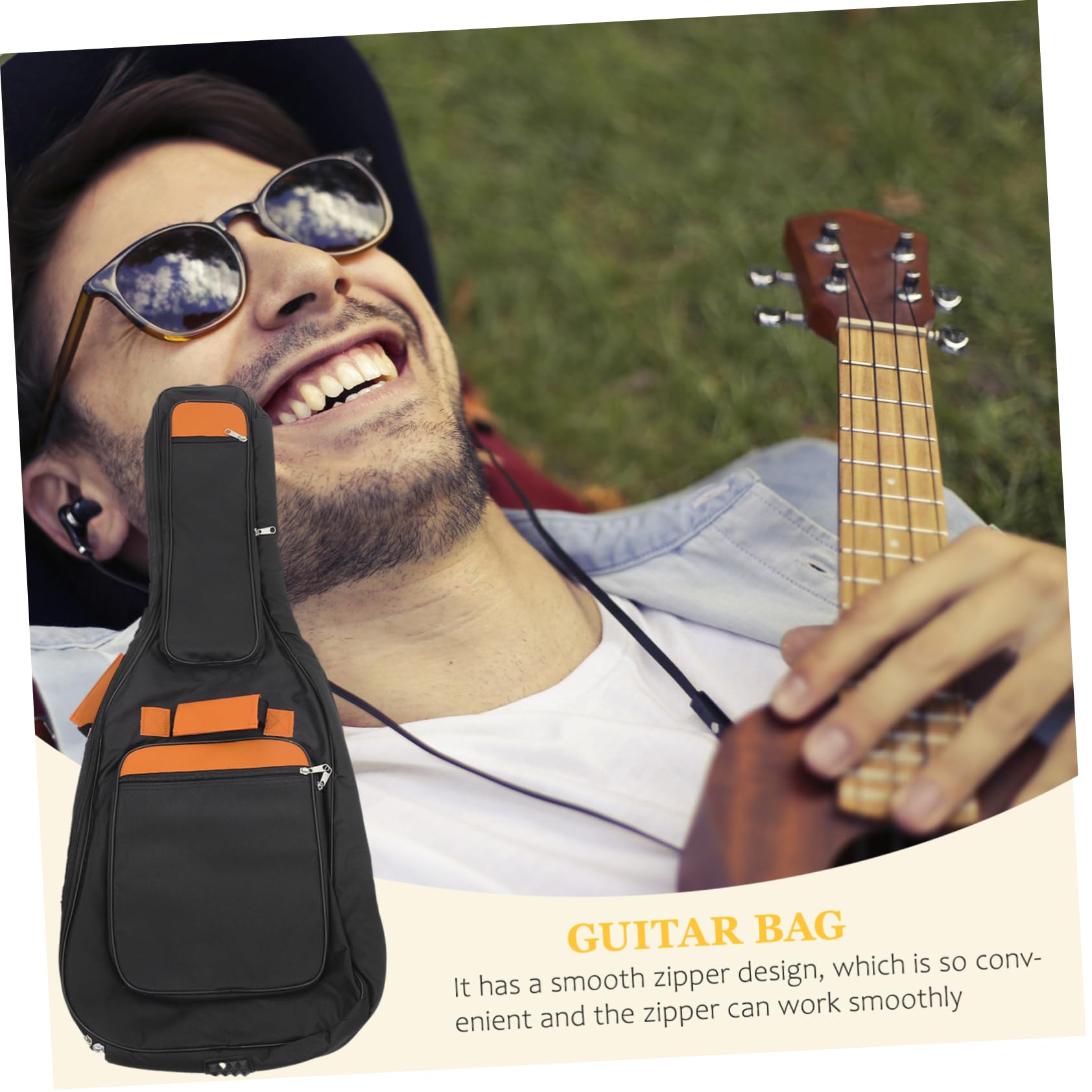 Robuste Schwarze Tragetasche und Praktischem Griff mit Glattem Reißverschluss Leichte E-gitarrentasche aus Canvas für Einfache Aufbewahrung und Transport