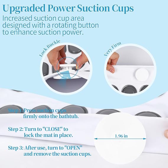 Crossing King Portable Spa Bubble Bath Massager - Bubble Bath Mat Tub Spa Massager with Upgraded Powerful Suction Cup, Electric Air Pump, Pillow and Remote Control for Relaxation, 45 * 17in (Gray)