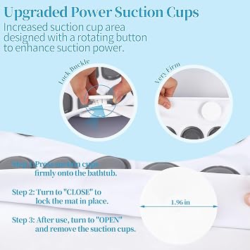 Crossing King Portable Spa Bubble Bath Massager - Bubble Bath Mat Tub Spa Massager with Upgraded Powerful Suction Cup, Electric Air Pump, Pillow and Remote Control for Relaxation, 45 * 17in (Gray)