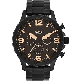 Fossil Nate Uhr f r Herren Quarzwerk Chronograph mit Edelstahl- oder Lederarmband