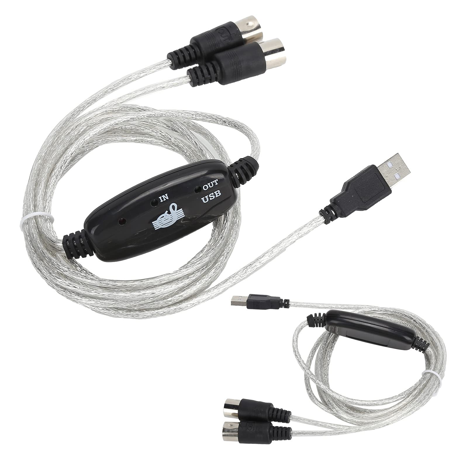 Kabel Midi na USB, wskaźnik LED kabla MIDI ze sterownikiem do podłączenia elektronicznych instrumentów muzycznych do podłączenia syntezatorów