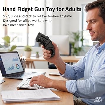 Stress Relief Fidget Toy,Metal EDC Finger Slider Dual-Mode Transformation Adult Handheld Stress Reduction Toys Help Relieve Stress Portable Design, 4.33 In (black)
