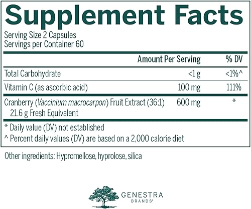 Miniatura 2 de Genestra Brands Cranberry Plus | Apoyo para la salud del tracto urinario | 120 cápsulas
