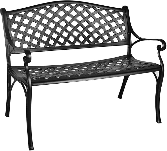 LEISU 41” Outdoor Garden Bench AllWeather Cast Aluminum