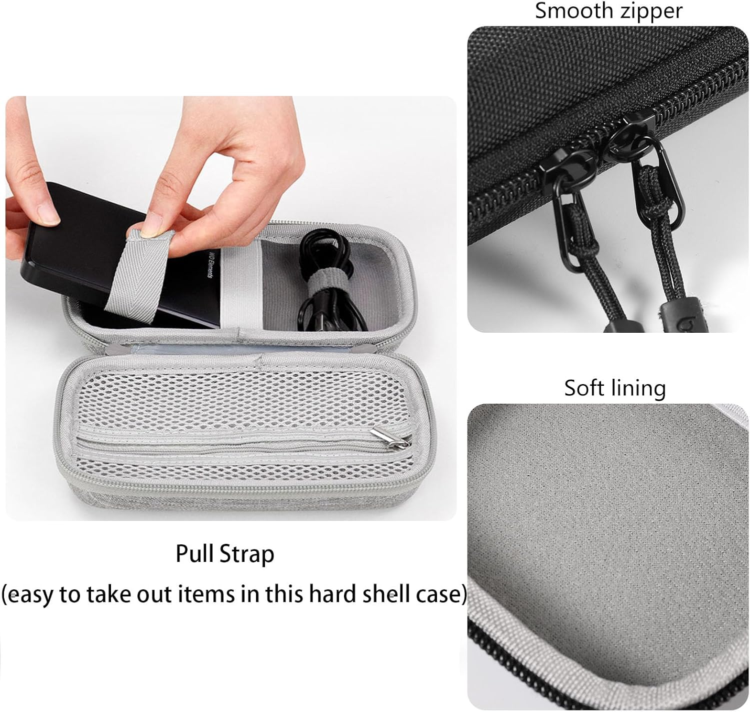 Diabetes Travel Case EVA Hard Shell Diabetic Supplies Bag Organizer for Blood Sugar Testing Kit, Glucose Monitor Kit with Meter, Glucose Test Strips, Lancets, Lancing Device, Alcohol Wipe (Black)