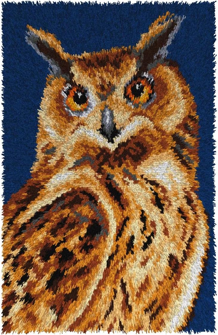 Wizardi Latch Hook Rug kit "Owl" 4237 Orchidea