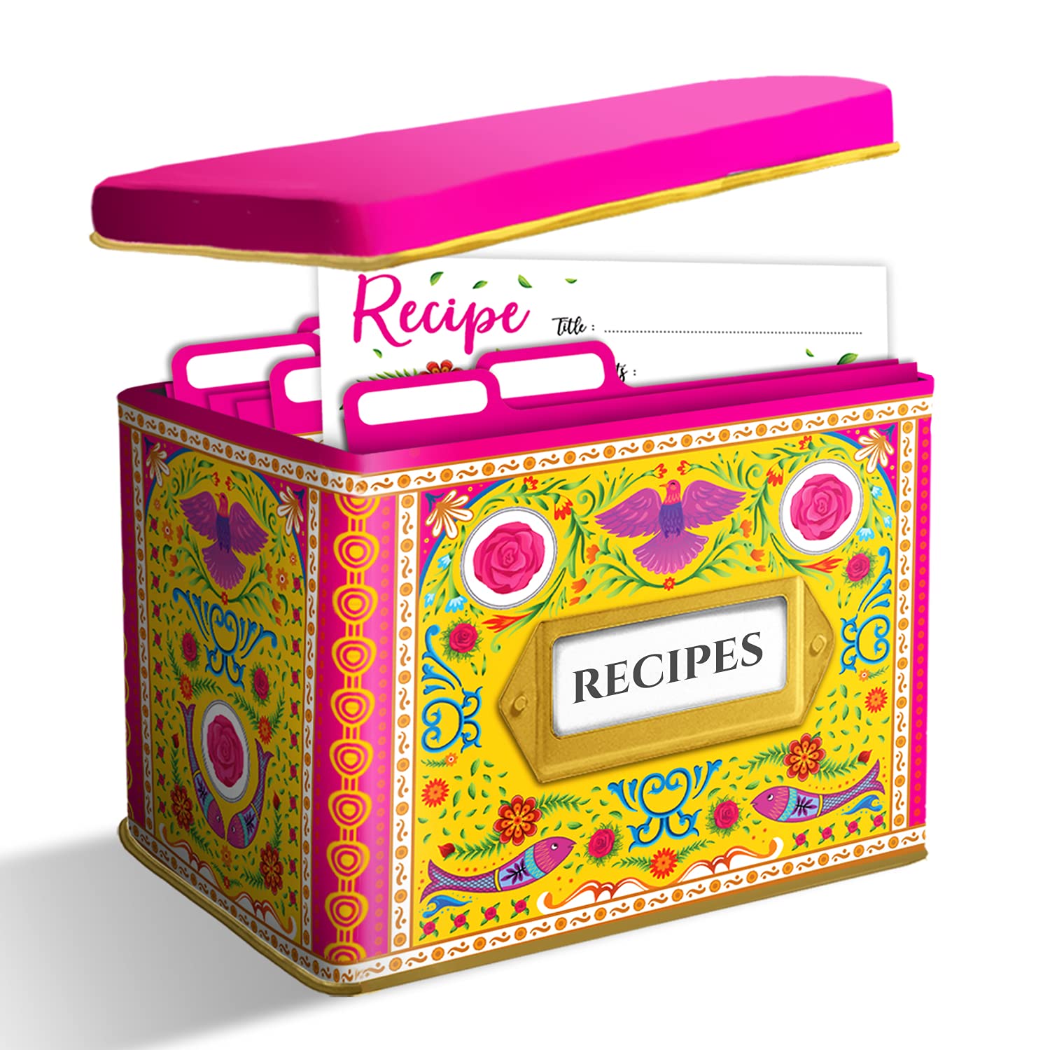 Buy Tin Recipe Card Gift Box , Truck Art Tin Recipe Box , Recipe Card