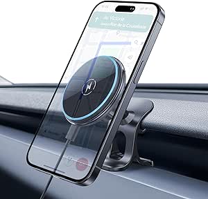 LANTU Support Téléphone pour Tesla Model Y 2025-2026 et Model 3 2024-2026 AI Détection Automatique 360° Support Téléphone Électrique pour iPhone, Samsung et Plus (Non Compatible avec Performance