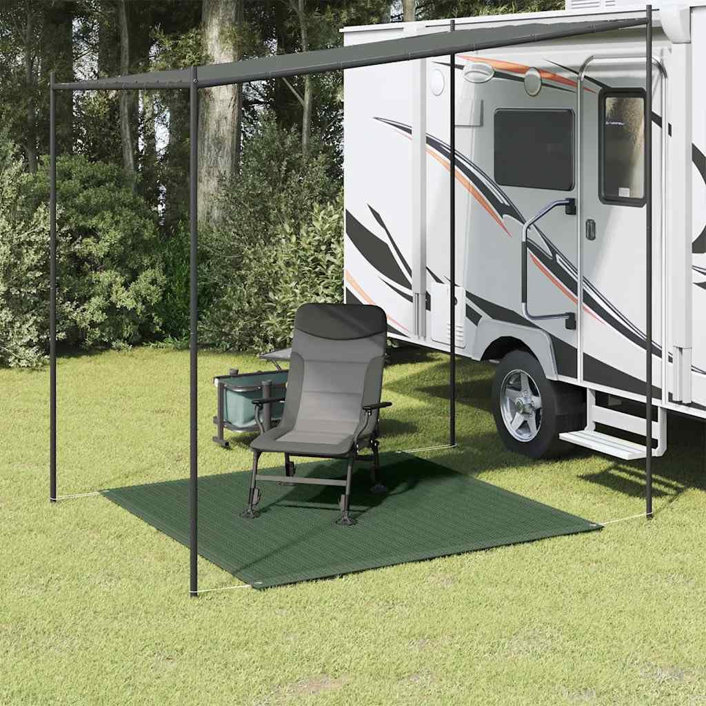 Tappeto per tenda, 200 x 200 cm, in HDPE da campeggio, traspirante, con occhielli, resistente alle intemperie, per tende, roulotte e terrazze