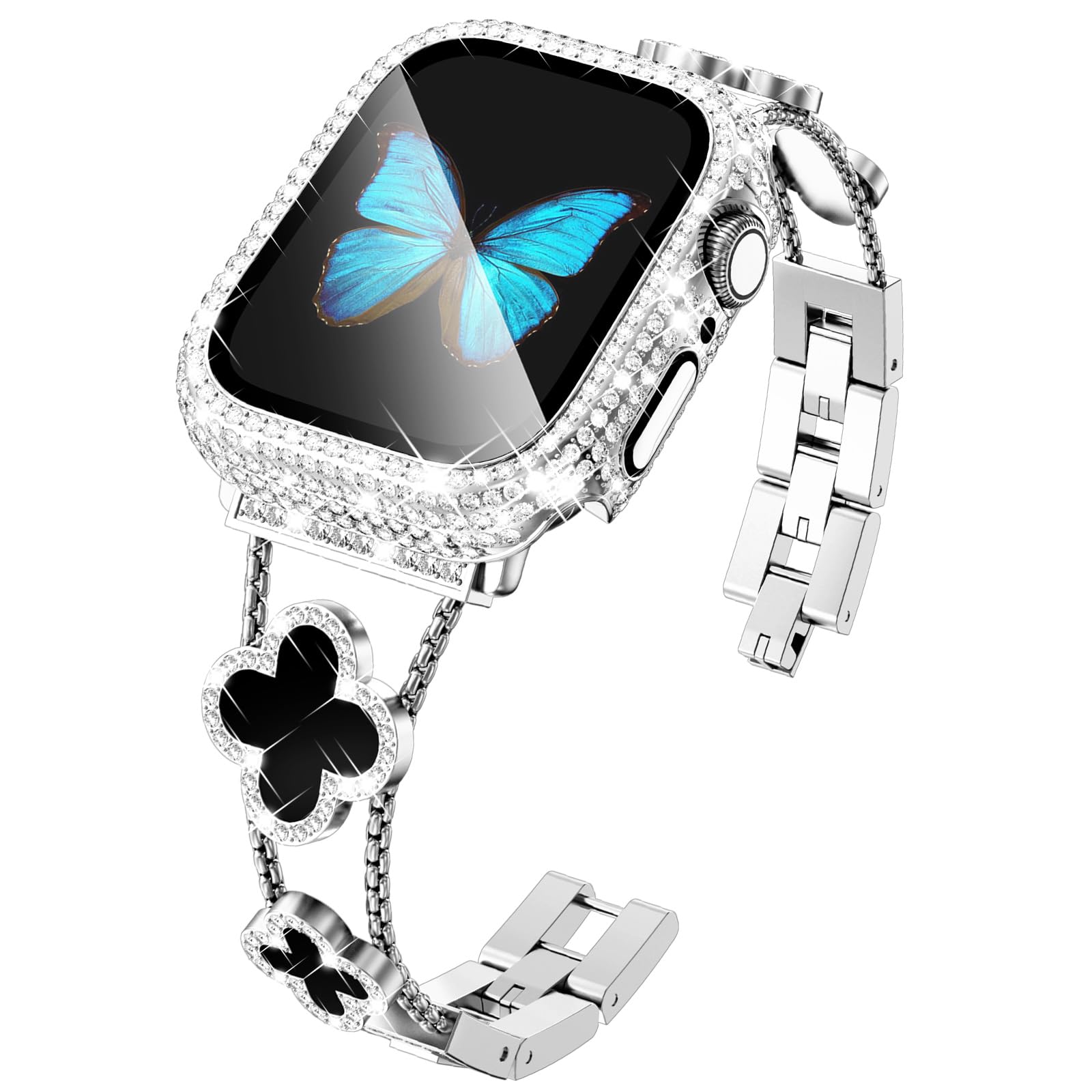 KADES Compatible for Apple Watch Series 10 46mm/42mm Series 9 8 7 45mm/41mm Series 6 5 4 SE 44mm/40mm Series 3 2 1 42mm/38mm, Sparkling Bling Diamond