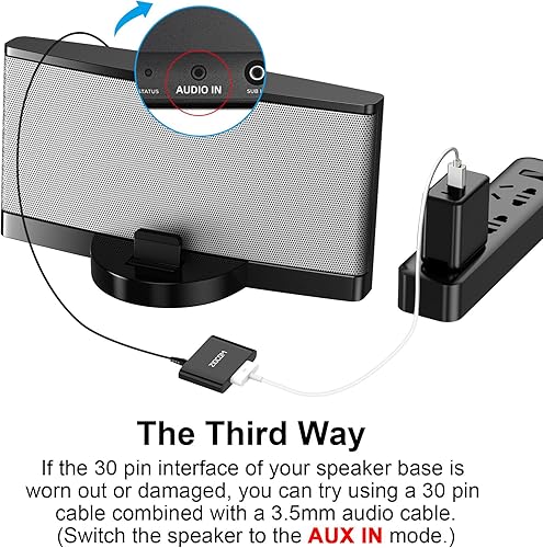 Miniatura 4 de ZIOCOM 30 Pin Bluetooth Adapter Receiver for Bose iPod iPhone SoundDock and Other 30 pin Dock Speakers with 3.5mm Aux Cable(Not for Car and