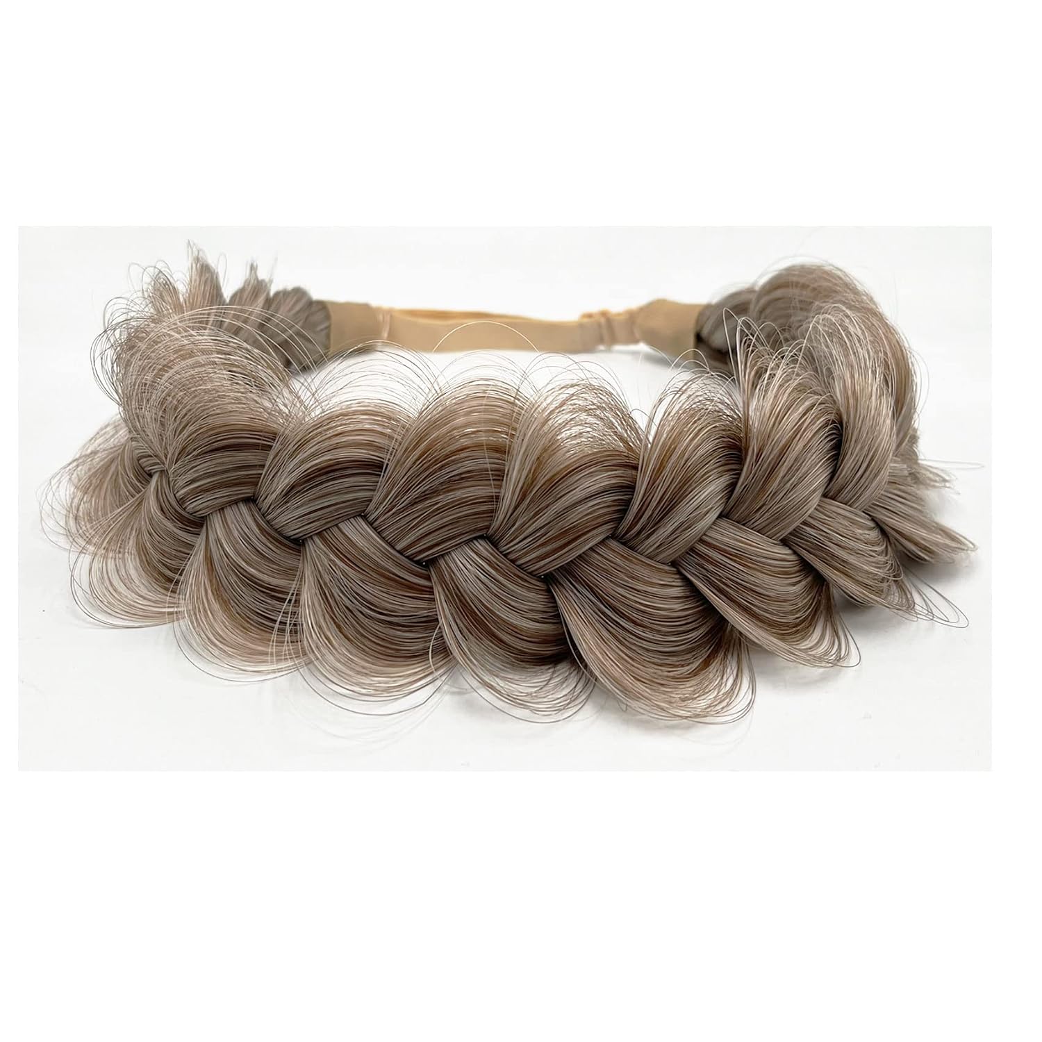 Synthetic Hair Braided Headband Classic Wide Strands Wedding Disorderly Fluffy Braids Wig Band Women Beauty Accessory