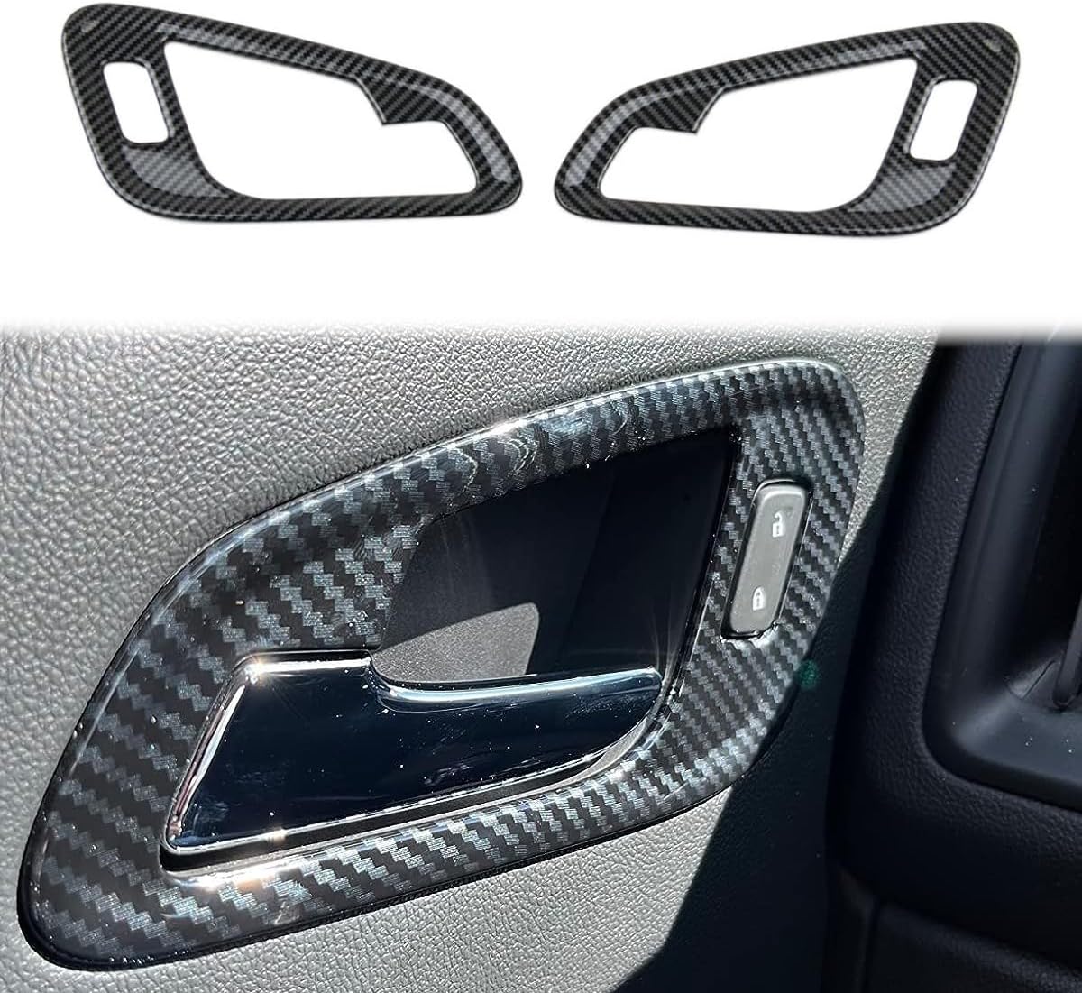 Korlot Carbon Fiber Center Control Interior Kit Combination Cover Trims Molding Accessories for Chevrolet Colorado 2015-2022