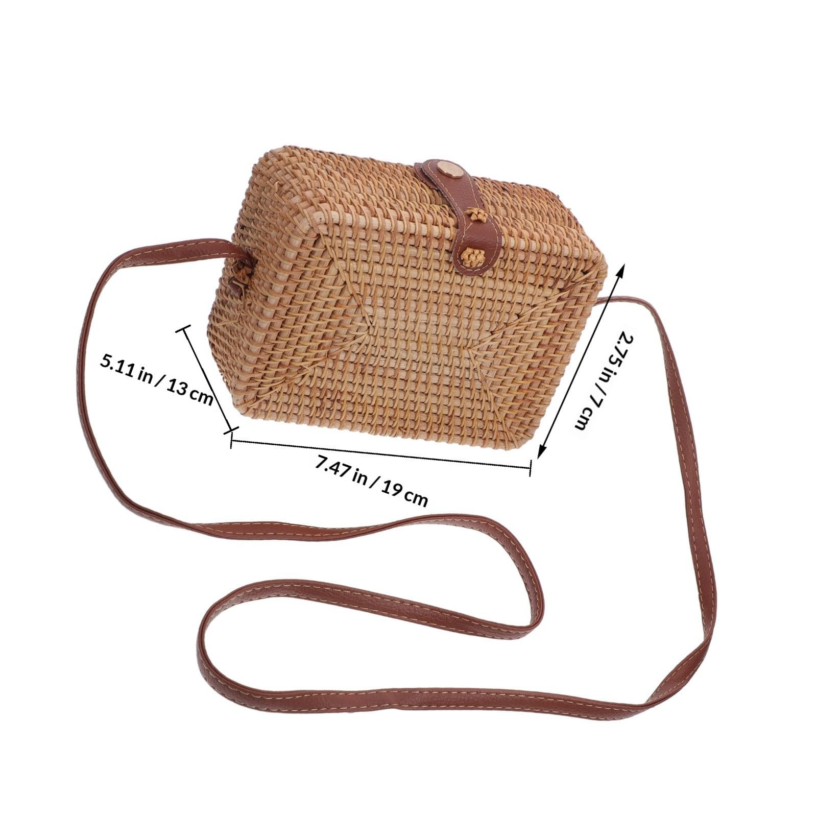 Bolso Bandolera de Ratán Halloween, Mini Tejido a Mano para Mujer