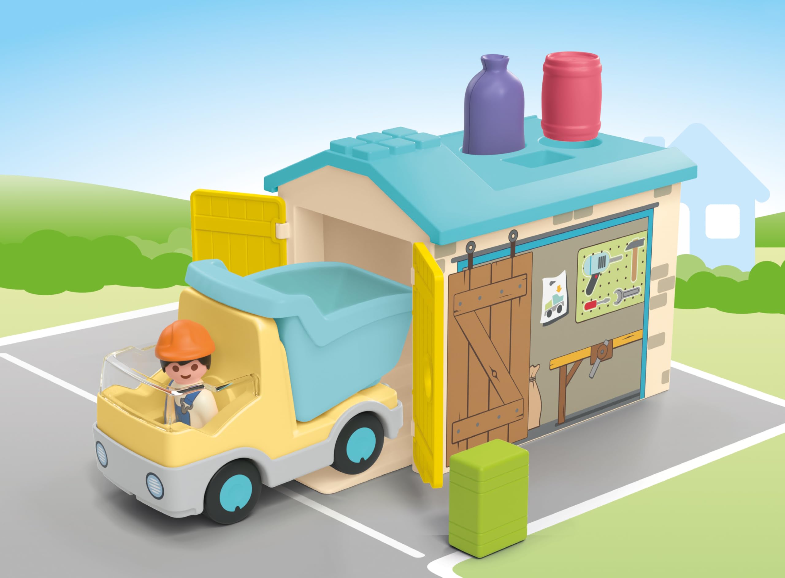 Playmobil 71686 JUNIOR: Truck with Sorting Garage, educational toy, made from over 90% plant-based plastics - Image 4