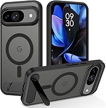 BENTOBEN Google Pixel 9 / 9 Pro ケース MagSafe対応 ワイヤレス充電 スタンド機能 半透明 耐衝撃 米軍MIL規格 マット マグネット搭載 ストラップホール付き 指紋防止 レンズ保護 ピクセル9/9Pro スマホケース カバー ブラック