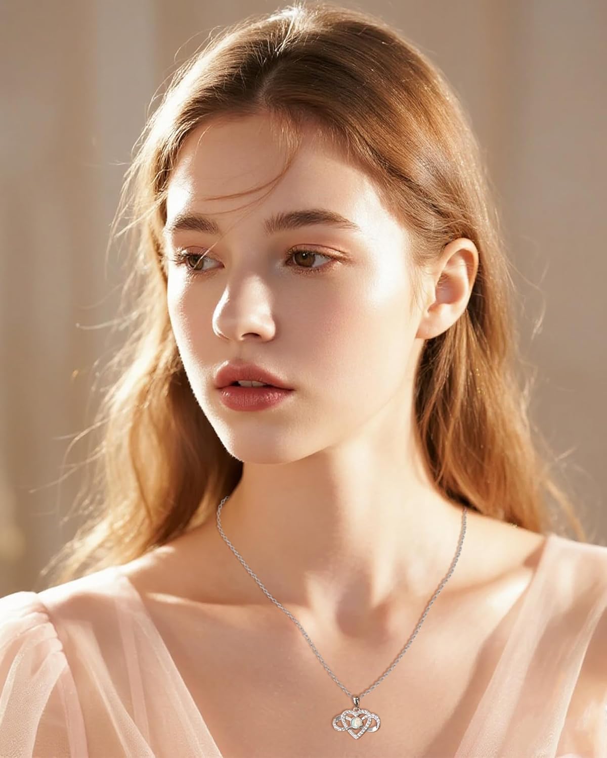 Infinity Love Opal Necklace for Women – 925 Sterling Silver Heart-Shaped Infinity Pendant, Romantic Symbol of Forever Love, Valentine’s Day Jewelry Gift for Girlfriend, Wife or Her - Image 5