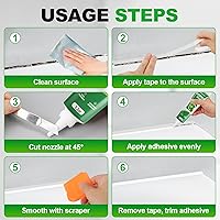 Vista 4 de Calafateo de silicona de 15.9 onzas (paquete de 3 unidades de 5.3 onzas), sellador de silicona impermeable para cocina, baño, adherencia más fuerte