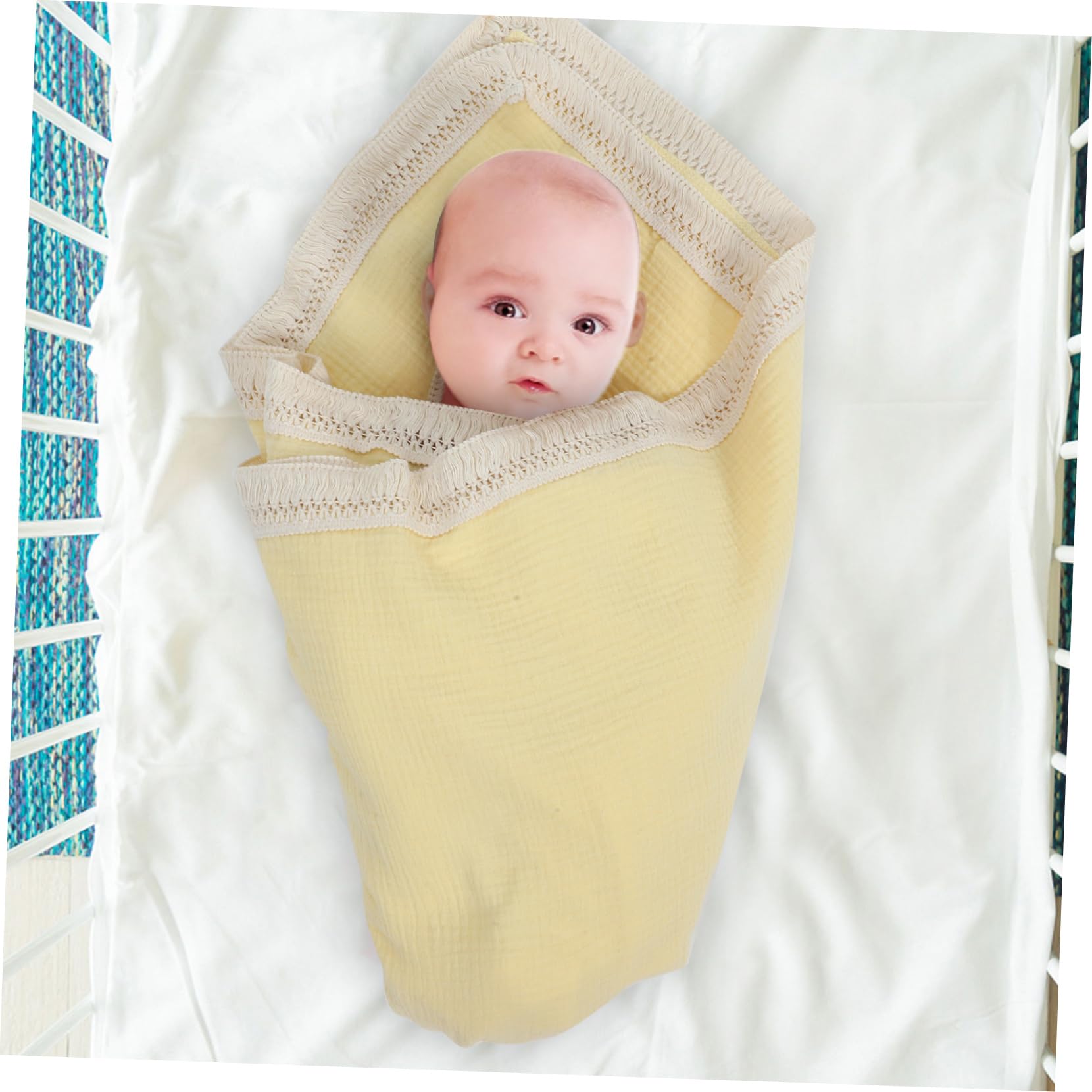 HANABASS 2 Piezas de Algodón para Bebés Recién Nacidos Doble y Transpirable Toalla de Baño Infantil para Envolver y Acurrucar Color para Dormir y Abrazar