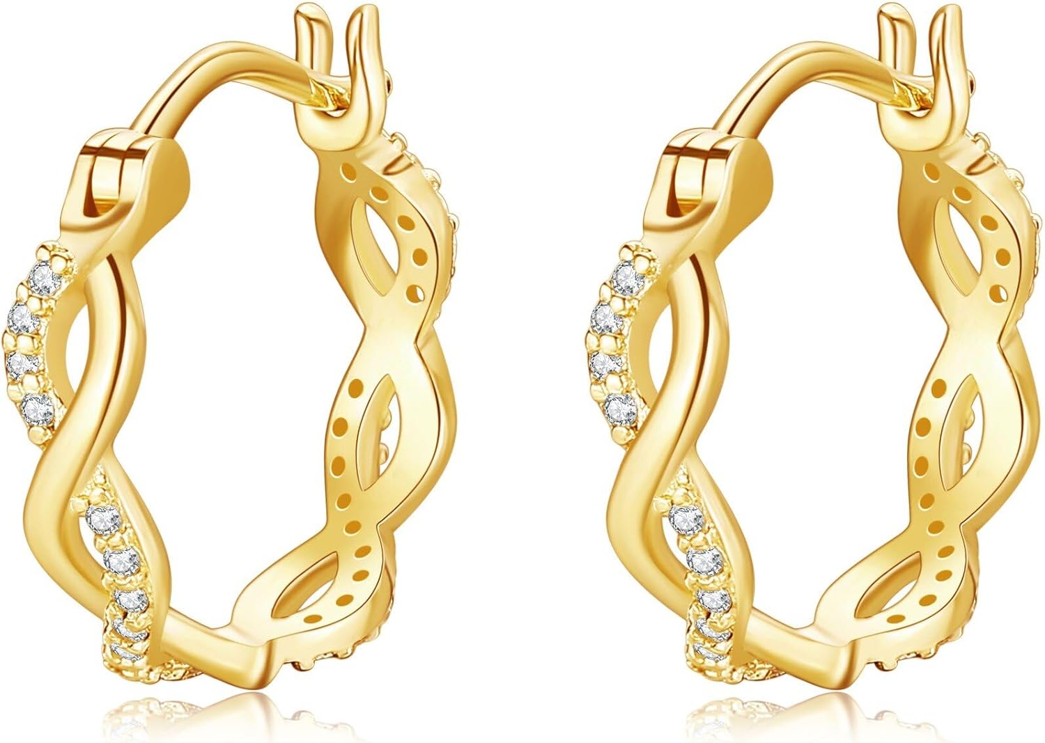 14K Real Gold Filigree/Infinity Twist/Dachshund Hoop Huggie Earrings Boho Earrings Jewelry Gift for Women