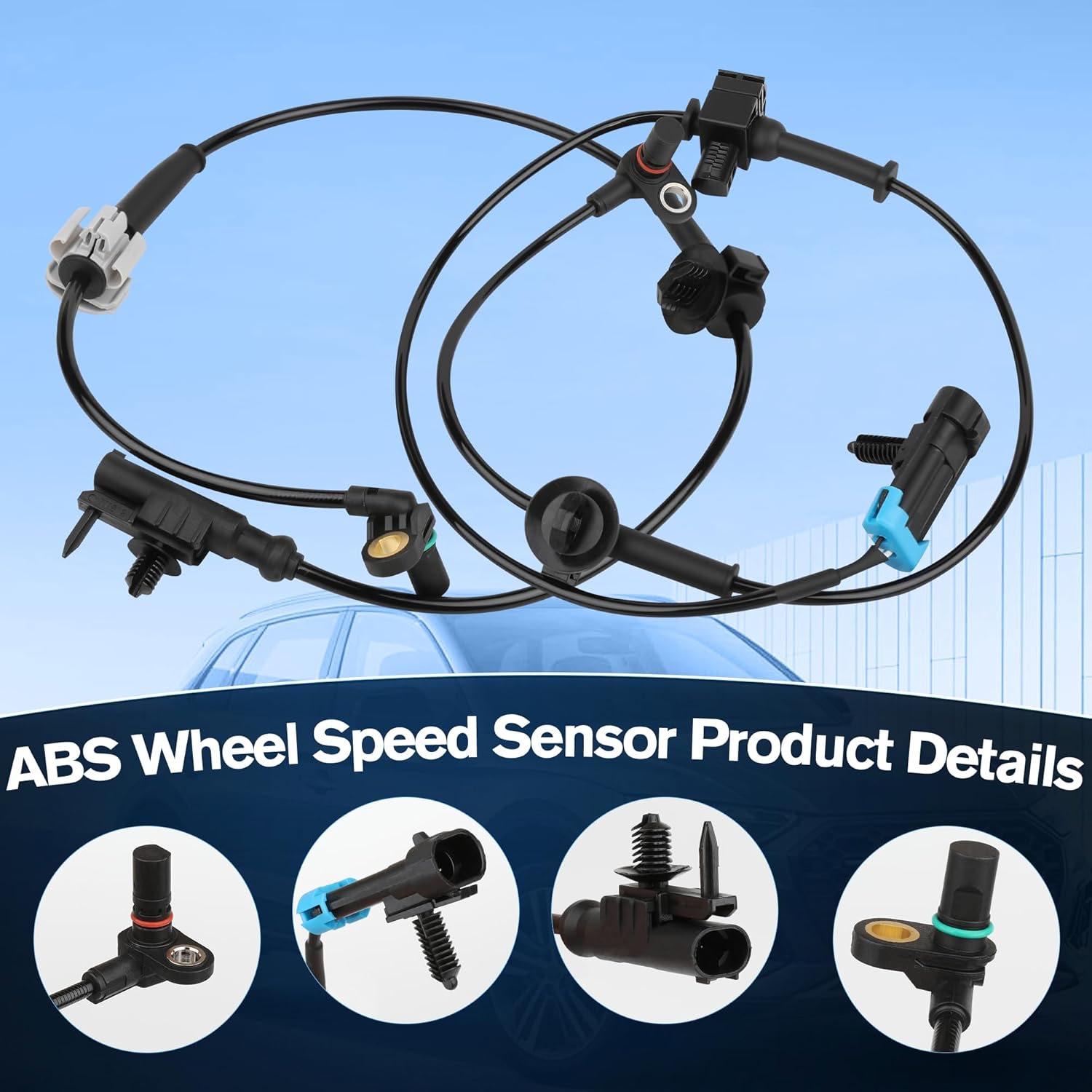 4PCS ABS Wheel Speed Sensor Front & Rear Left & Right Compatible with Chevy Silverado 1500 Avalanche Suburban 1500 Tahoe 2007-2014, for GMC Yukon XL 1500,for Cadillac Escalade Replace 15229012 ALS1464