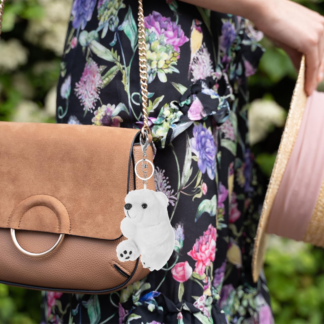 VICASKY Polar Bear Keychain Plush Mini Bear Pendant Soft Pp Cotton Bag Charm Lightweight Accessory for Backpacks and Handbags Holiday Party - Image 2