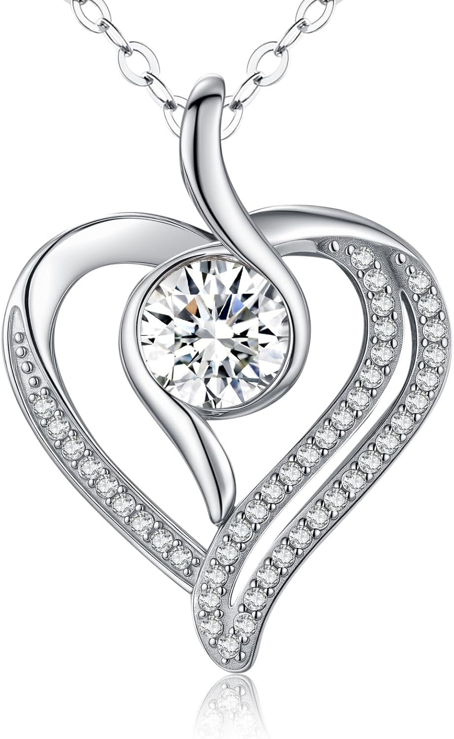 Moissanite Necklace Pearl Necklace 925 Sterling Silver Jewelry Gifts for Women Mom Girlfriend Grandma Friend Lover Wedding Birthday Anniversary Engagement Graduation Valentine's Day Mother's Day