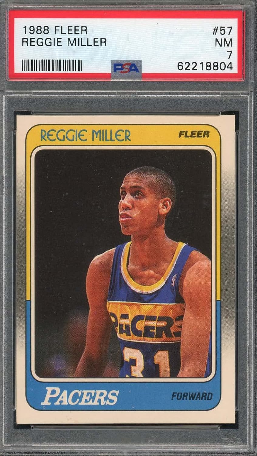 Reggie Miller 1988 Fleer Basketball Rookie Card RC #57 Graded PSA 7