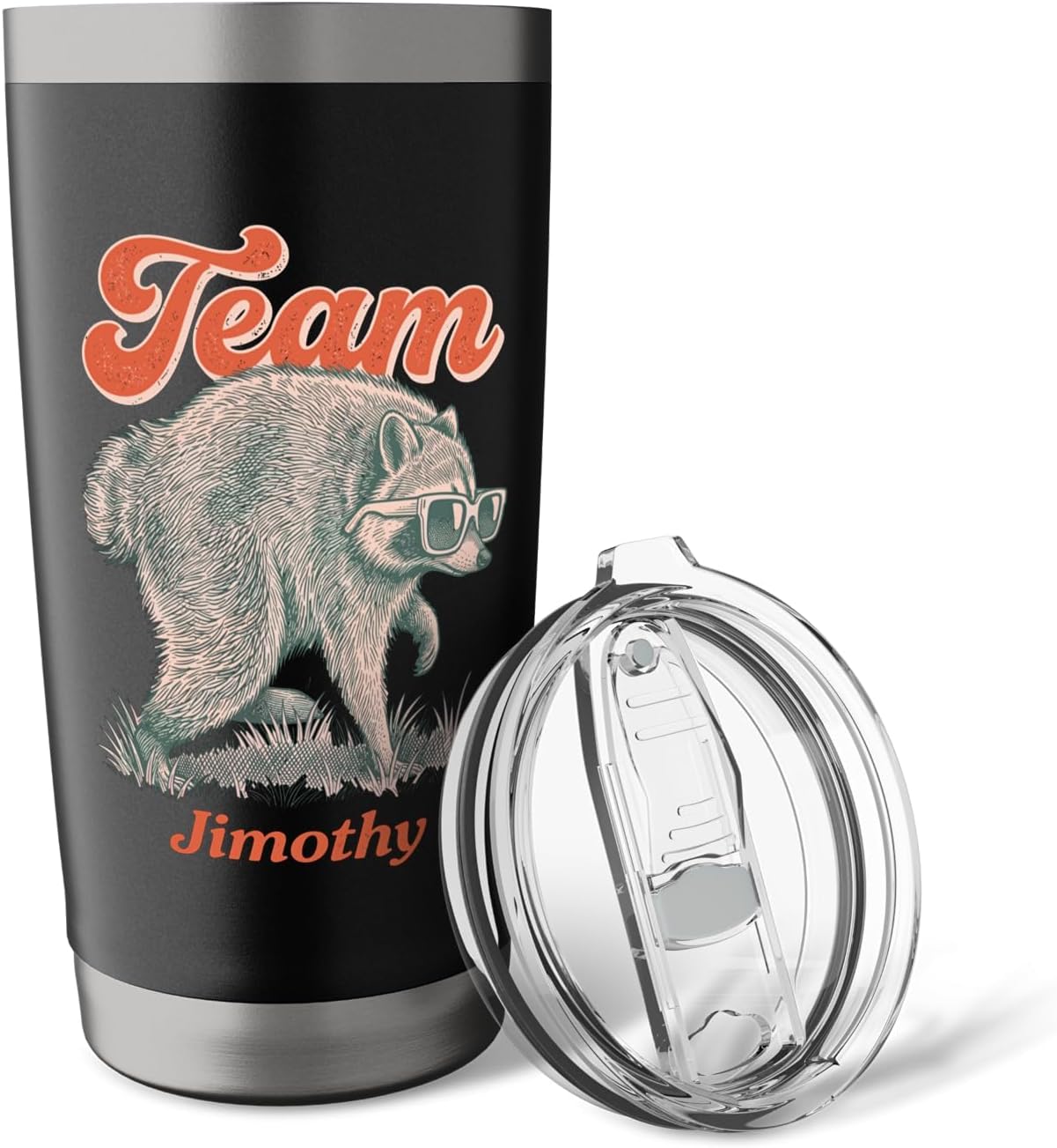 Jimothy Viral Raccoon Funny Trash Panda Team Jimothy Stainless Steel Insulated Tumbler image 5