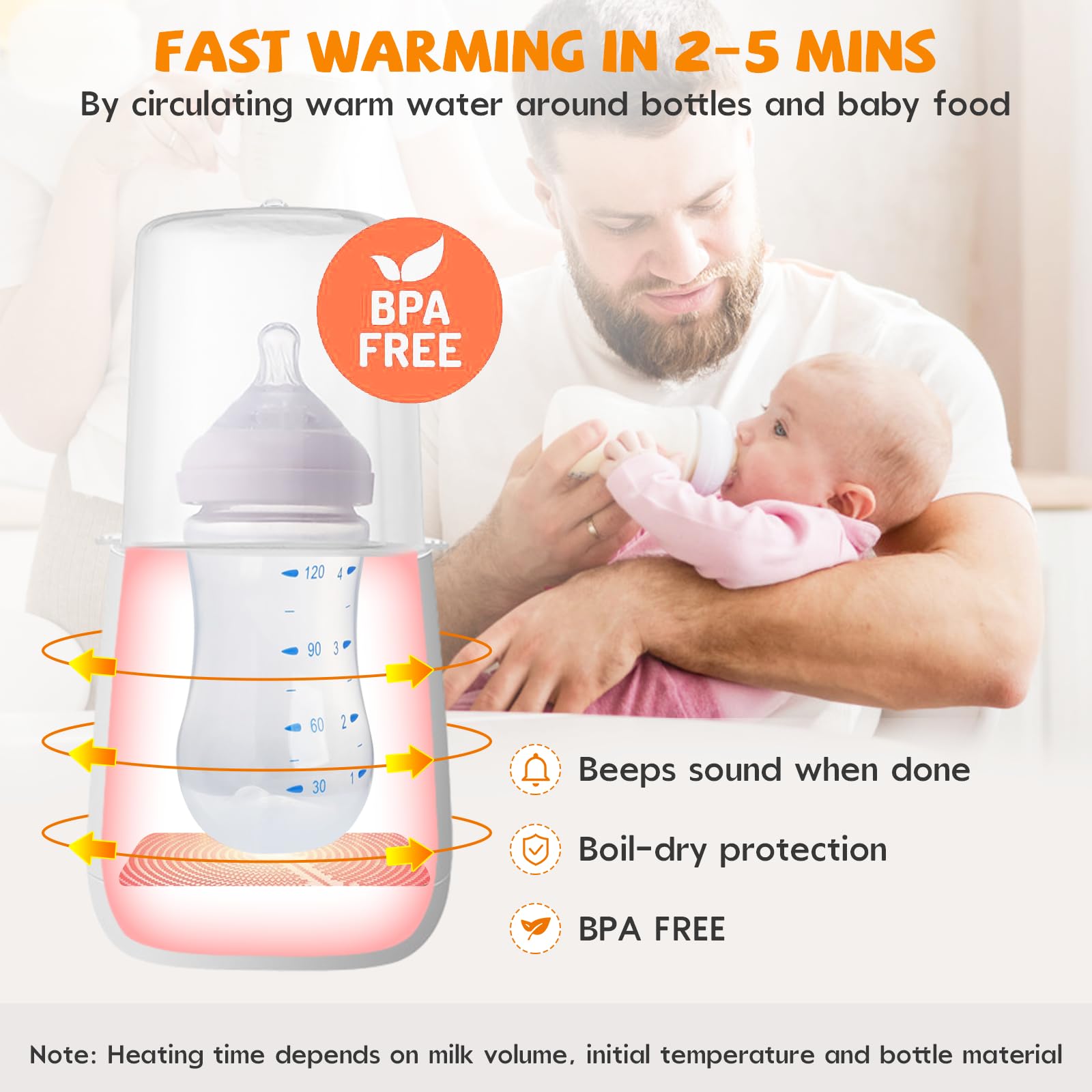 Flaschenwärmer Baby 9 in 1 Sterilisator für Babyflaschen - Babykostwärmer mit Temperatur - mit LCD Display und Nachtlicht, BPA-Freier Fast Babynahrungsheizung Auftauen Voreinstellungen, Weiß