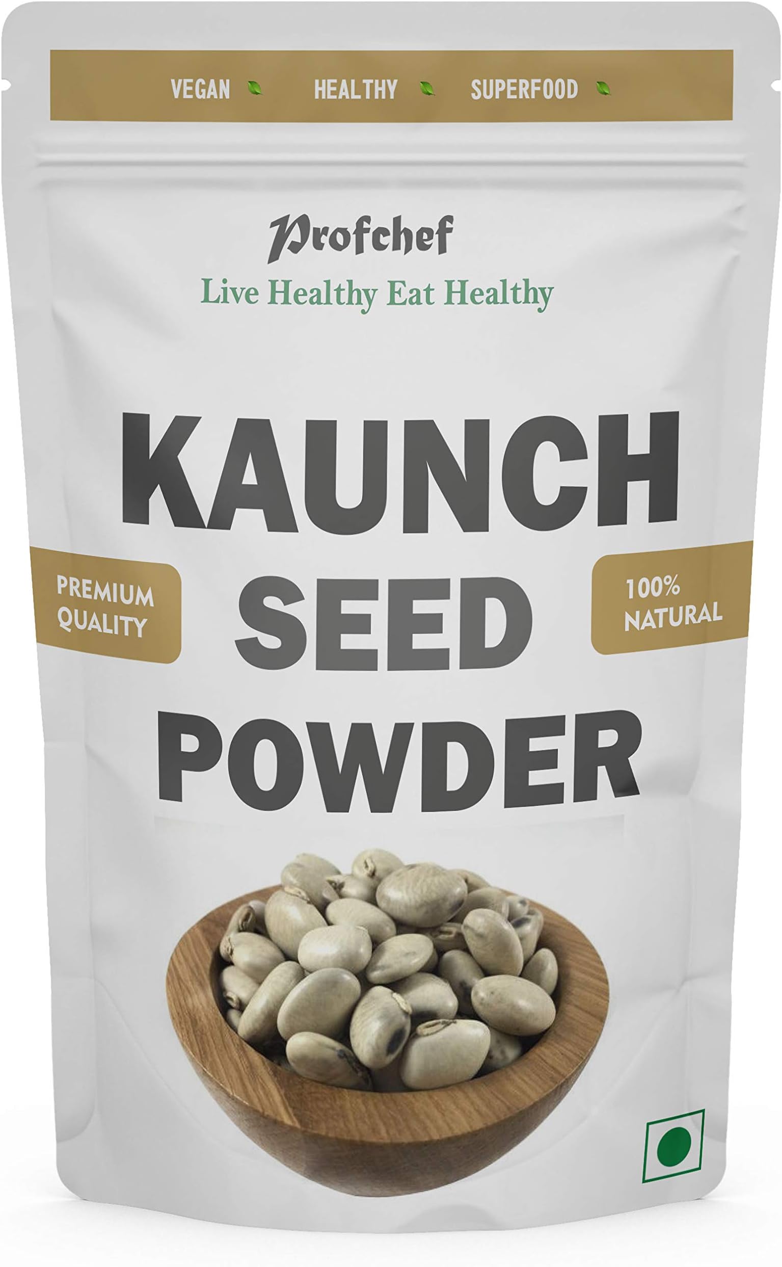 Profchef White Kaunch Seed Powder (Mucuna Pruriens) - (1kg)