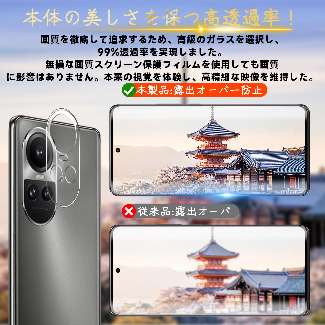 Amazon.co.jp: 対応 OPPO Reno 10 Pro 5G フィルム 【2* Reno10 Pro 5G 