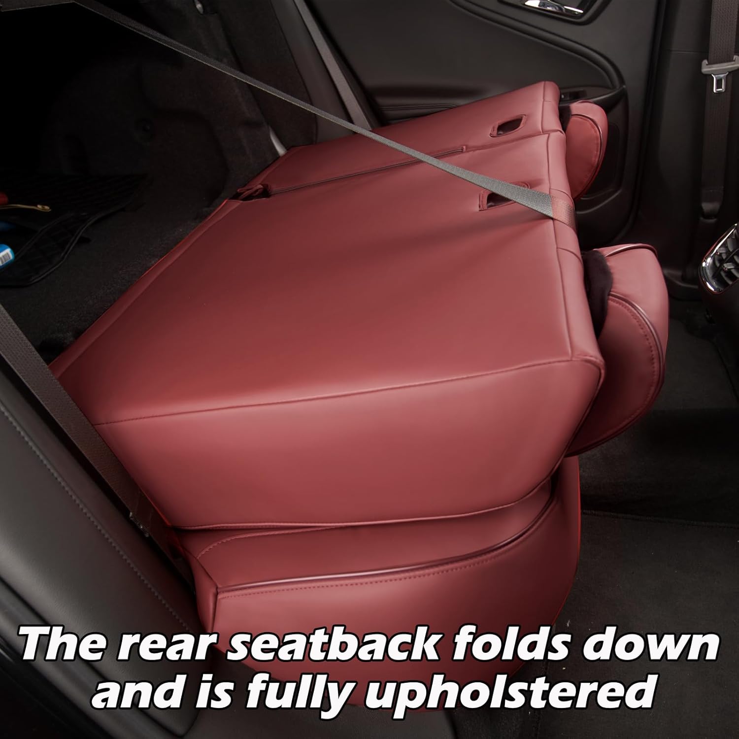 HKZ Malibu Seat Covers for Chevrolet Malibu 2016 2017 2018 2019 2020 2021 2022 2023 2024 2025 Malibu L,RS,LT,LS,Premier, 5-Seats Full Set,Malibu Seat Protector,Leather (Burgundy)