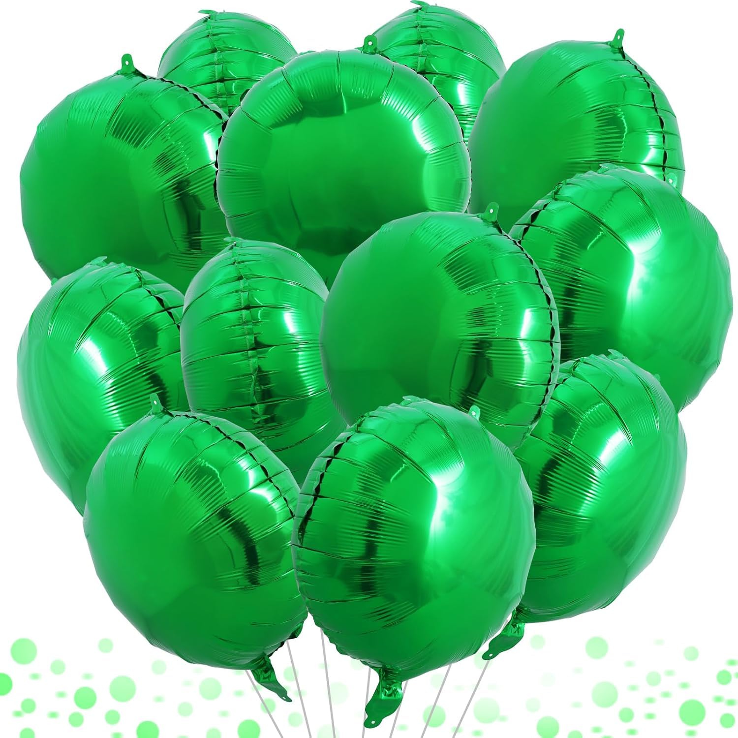 DecoGlee 30Pcs 18 Inch Large Green Round Shape Foil Balloons Big Green Circle Helium Mylar Ballons for Birthday Wedding Bridal Shower Anniversary Engagement Party Decorations Supplies