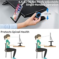 Vista 2 de Soporte elevador de monitor de computadora para escritorio, 4.4-5.7 pulgadas, altura ajustable libremente con soporte para teléfono celular