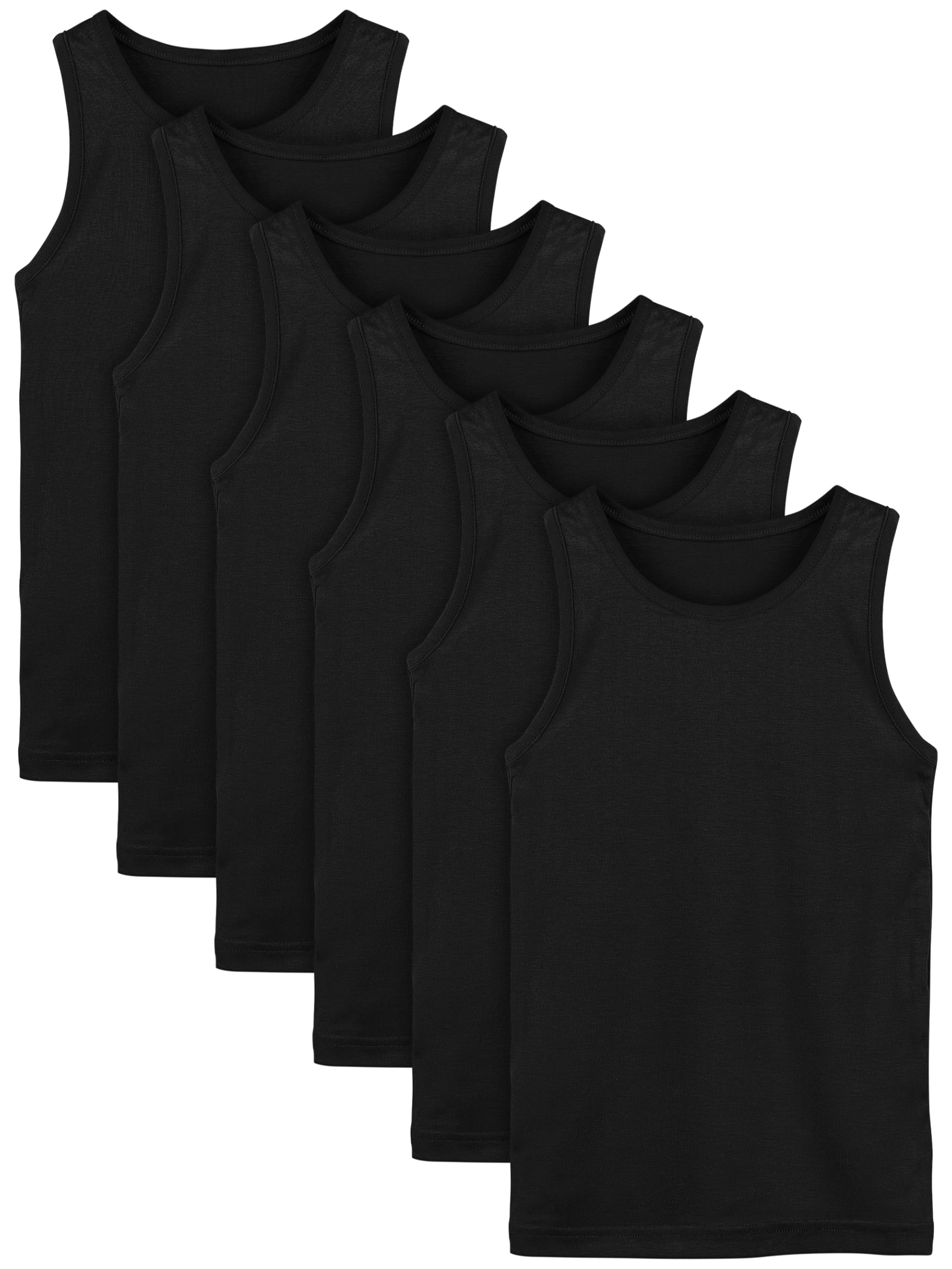 Cooraby6 Pack Toddler Tank Top Kids Undershirts Soft Undershirt for Boys and Girls