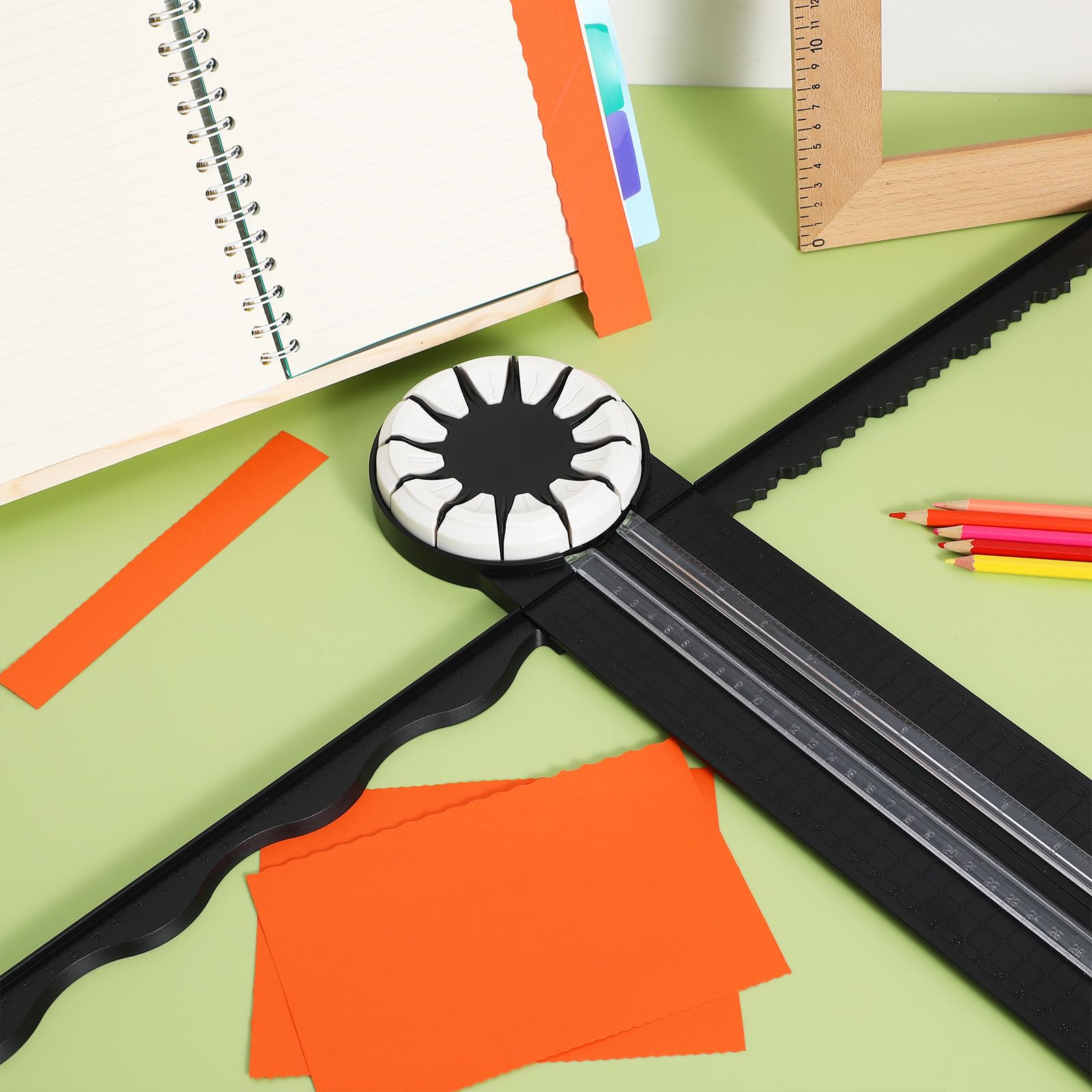 Abaodam Schwarze Schneidemaschine aus Kunststoff mit Vielseitiger Funktionalität und Einfacher Bedienung für Scrapbook Zubehör und Bastelarbeiten im Büro und Zuhause